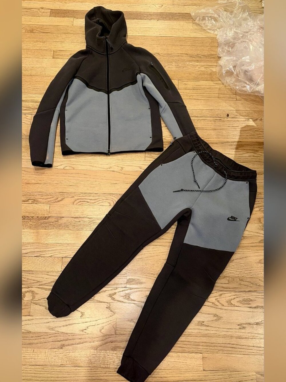 Nike Tech Fleece Windrunner Hoodie & Joggers Set Anthracite Grey Men's M